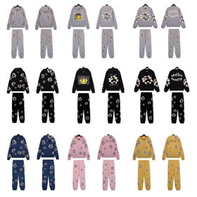 Denim Tränen Hoodies Set-0035  