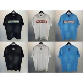 Hölle Stern gewaschen Paar trendy Buchstaben T-Shirts-1633  