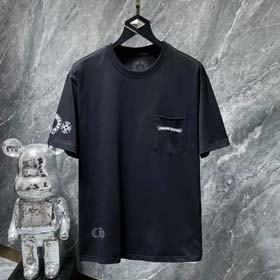 Chrome Hearts CH neue Pferdeschuhe Kreuz Sanskrit Druck locker lässige Männer und Frauen T-Shirt (40  