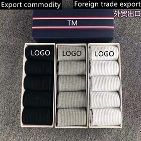 Tommy Herren Socken Tommy verpackt vier Jahreszeiten Business Casual Mid-Calf Socken schwarz und wei  