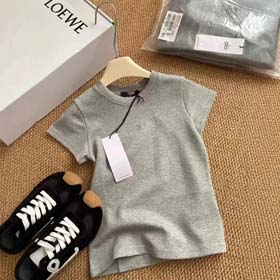 ALO 2025 neues schlankes rundes Ausschnitt einfarbig gedrucktes vielseitiges T-Shirt (4 Stile) -2576  