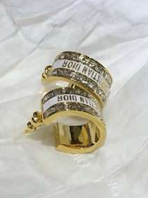 Dior schwarz und weiß Emaille Doppelreihe Diamant Ohrringe-3606  