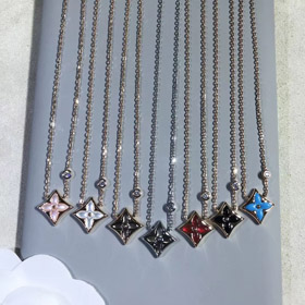 Louis Vuitton LV Perlmutt Diamant Halskette-3631  