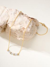 Tiffany Kreuz Diamant Lächeln Halskette-3681  