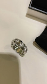 Chanel Diamant Muster Weißgold Ring-3753  