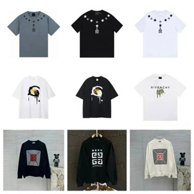 GIVENCHY Letter Lock Graffiti Kurzarm T-Shirt Langärmeliger Pullover-2767  