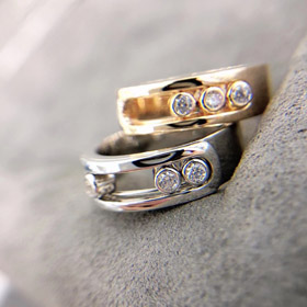 Messika Pave Diamant Ring Gold Hohlring Schiebering-3570
