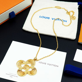 Louis Vuitton LV Blumen Runde Blume Hohlmetall Draht Umriss Halskette-3571