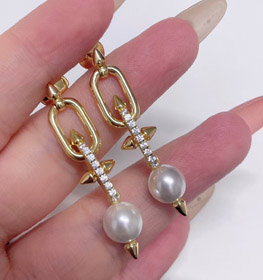 Tiffany Diamant Perlen Niet Ohrringe-3679