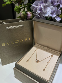 Bulgari Rose Gold Voll Diamant Frühling Taille Halskette-3716  