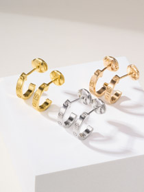 Cartier Rose Gold, Gelbgold und Weißgold Ohrringe-3779  