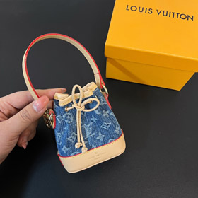 Louis Vuitton LV Mini Denim Eimer Tasche Anhänger Schlüsselanhänger-3933