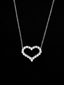 Tiffany Herz geformte Diamant Halskette-4027