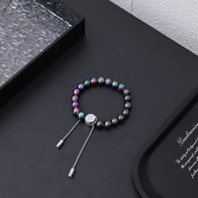Louis Vuitton LV Metall Perlen graviert Buchstaben und Blumen bunte Perlen Armband-4047