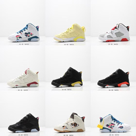 Jordan Air Jordan 6 Retro Grün Abyss Mid-Top Kinder Basketballschuh-4121  